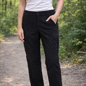 The North Face Size Large Cargo Pants Black Convertible Hiking Zip Off Nylon